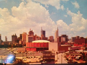 Dallas in the early 1960s. Postcard color by Jack Sounders.